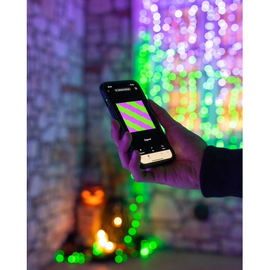 Twinkly - himmennettävä ulkokäyttöinen LED RGBW-valosarja STRINGS 250 LED 23,5 m IP44 Wi-Fi
