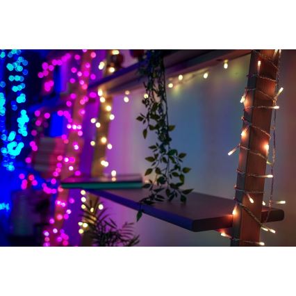 Twinkly - himmennettävä ulkokäyttöinen LED RGBW-valosarja STRINGS 250 LED 23,5 m IP44 Wi-Fi