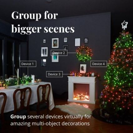 Twinkly - himmennettävä ulkokäyttöinen LED RGBW-valosarja STRINGS 250 LED 23,5 m IP44 Wi-Fi