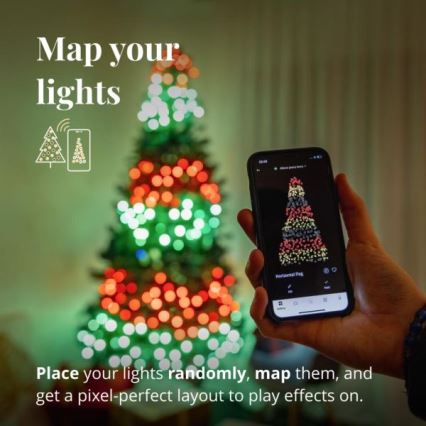 Twinkly - himmennettävä ulkokäyttöinen LED RGBW-valosarja STRINGS 250 LED 23,5 m IP44 Wi-Fi