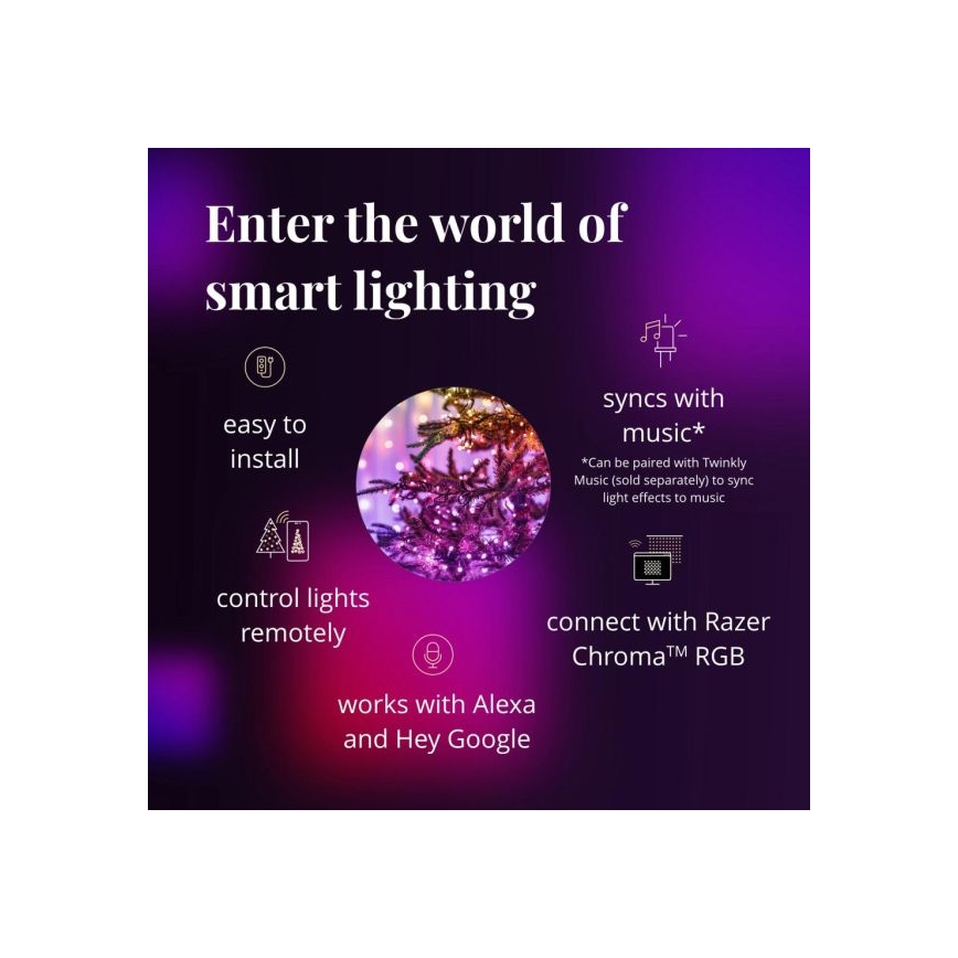 Twinkly - LED RGBW Himennettävä ulkokäyttöön tarkoitettu joulun valosarja STRINGS 250xLED 23,5m IP44 Wi-Fi