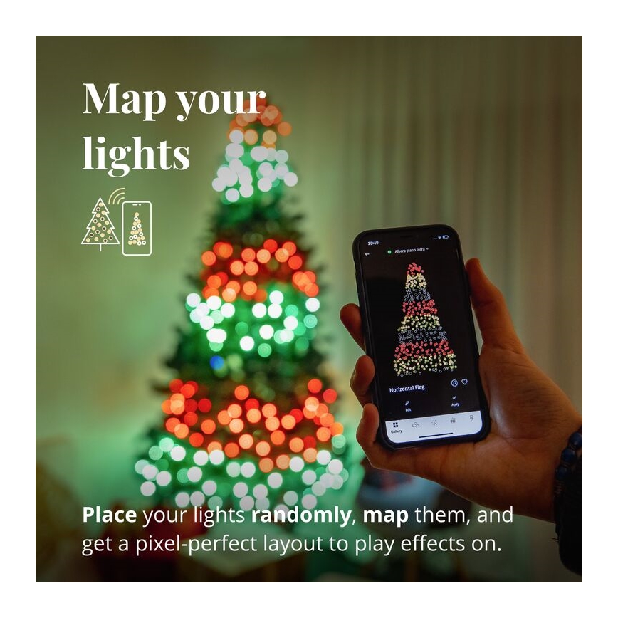 Twinkly - LED RGB Himmennettävä ulko Jouluketju STRINGS 250xLED 23,5m IP44 Wi-Fi