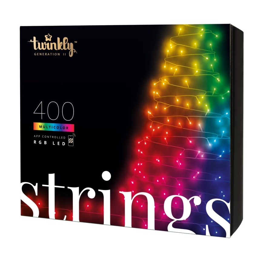 Twinkly - LED RGB Himmennettävä ulko Jouluketju STRINGS 400xLED 35,5m IP44 Wi-Fi