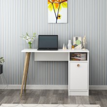 Työpöytä CANNAS 110x74 cm valkoinen/ruskea