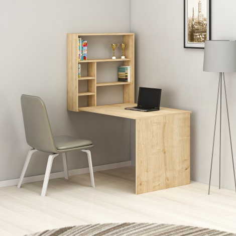 Työpöytä hyllyllä SEDIR 154,2x59 cm beige