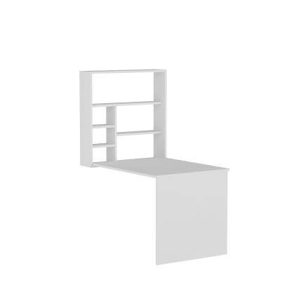 Työpöytä hyllyllä SEDIR 154,2x90 cm valkoinen