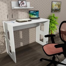 Työpöytä ROBIN 74x90 cm + seinähylly 14x45 cm valkoinen
