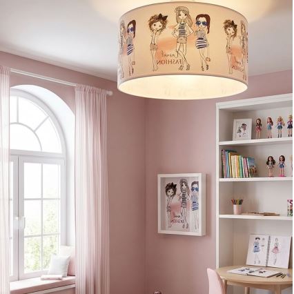 Tyttöjen kattovalaisin GIRLS VIBES 1xE27/60W/230V Ø 40 cm