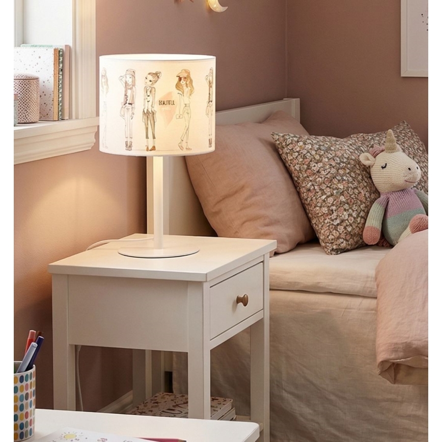 Tyttöjen pöytälamppu GIRLS VIBES 1xE27/60W/230V Ø 18 cm