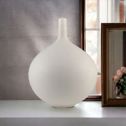 Tyylikäs keramiikkamaljakko 24 cm, valkoinen