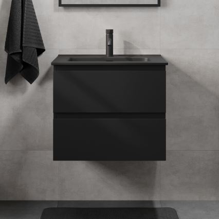 Tyylikäs kylpyhuonekaappi pesualtaalla KENWOOD 61 x 52 x 45 cm, musta