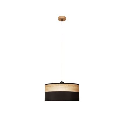 Tyylikäs riippuvalaisin johdolla ALBA 1xE27/15W/230V halkaisija 40 cm musta/ruskea