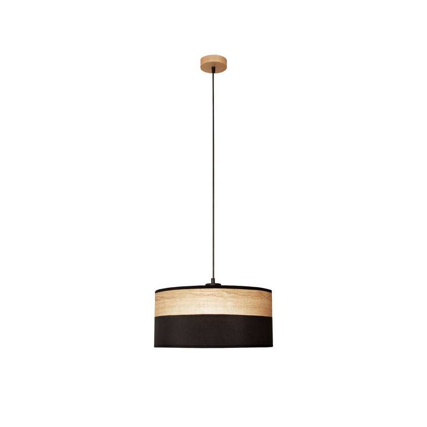 Tyylikäs riippuvalaisin johdolla ALBA 1xE27/15W/230V halkaisija 40 cm musta/ruskea