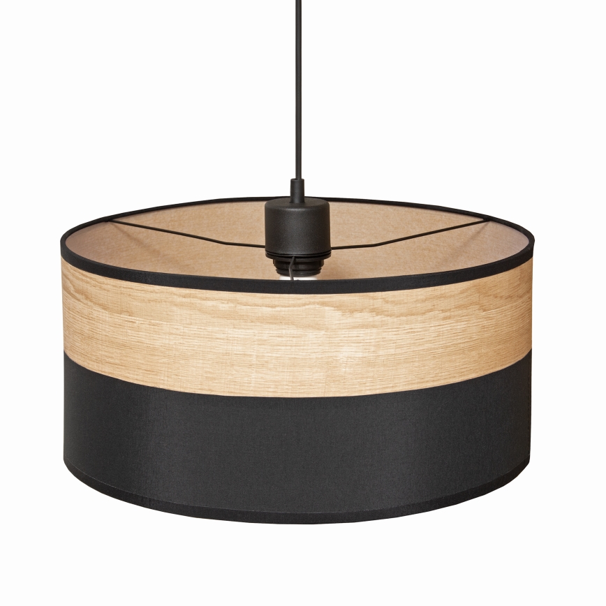 Tyylikäs riippuvalaisin johdolla ALBA 1xE27/15W/230V halkaisija 40 cm musta/ruskea