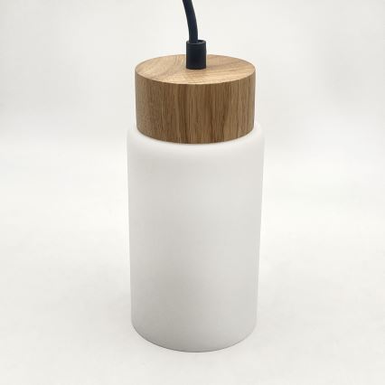 Tyylikäs riippuvalaisin MARKUS 5xE27/15W/230V, musta/tammi