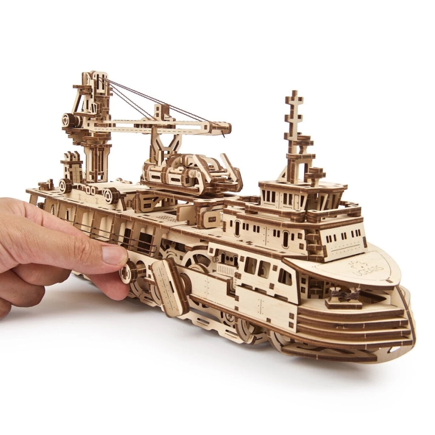 Ugears - 3D puinen mekaaninen palapeli Research vessel