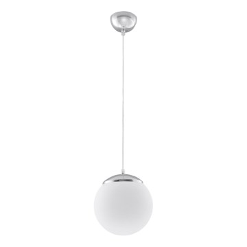 UGO-riippuvalaisin johdolla 1xE27/15W/230V halkaisija 20 cm valkoinen/kiiltävä kromi