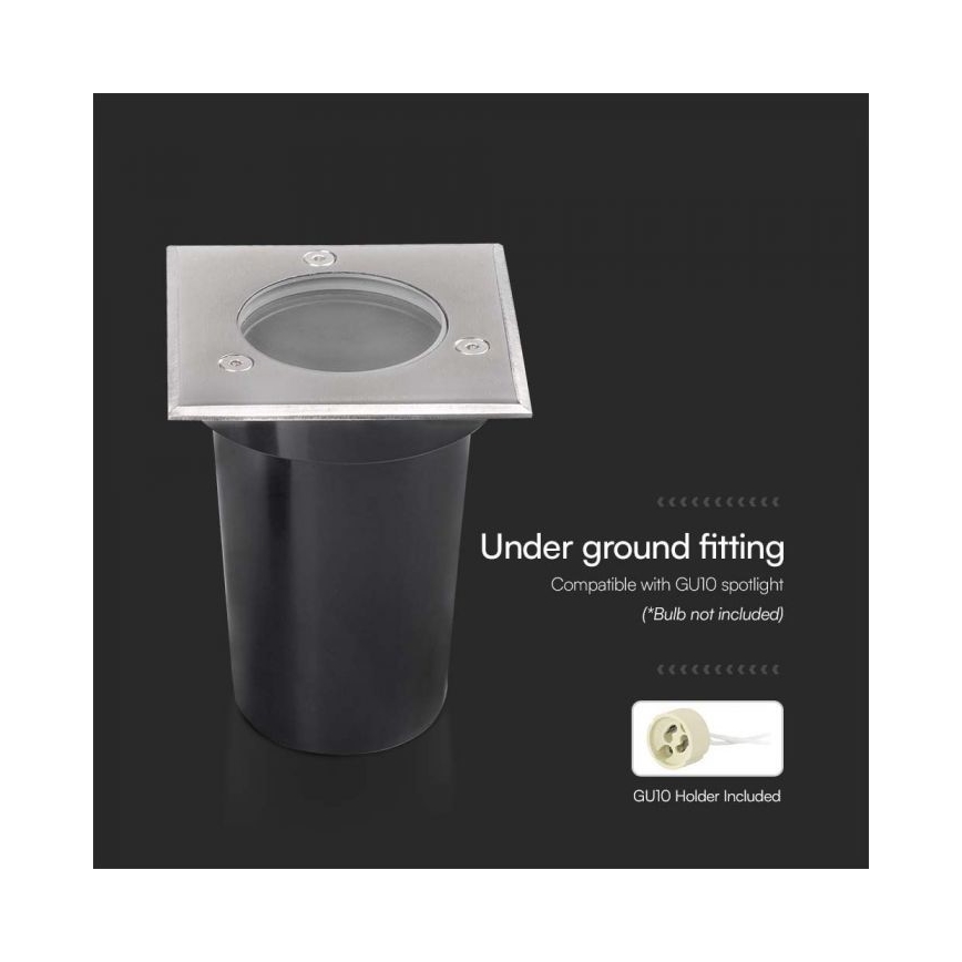 Ulkokäyttöön tarkoitettu lattiavalaisin 1xGU10/35W/230V IP67