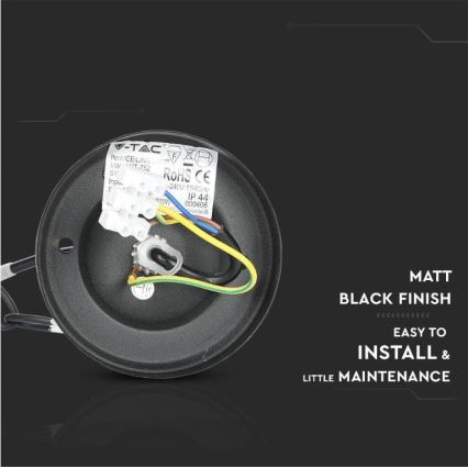 Ulkokattokruunu ketjulla 1xE27/40W/230V IP44 musta