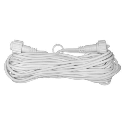 Ulkokäyttöinen jatkojohto liitosketjuille 10 m IP44 valkoinen