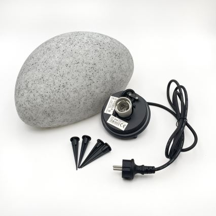 Ulkokäyttöinen koristevalaisin LUMISTONE 1xE27/15W/230V IP65, halkaisija 31,8 cm