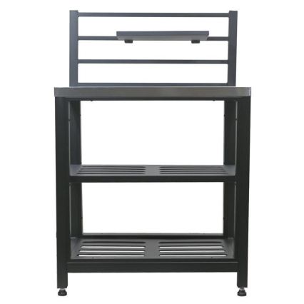 Ulkokäyttöinen moduulipöytä 80x47x123 cm, musta/ruostumaton teräs