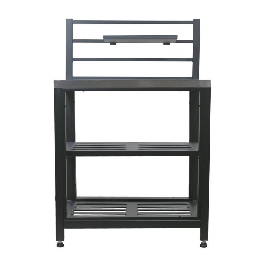 Ulkokäyttöinen moduulipöytä 80x47x123 cm, musta/ruostumaton teräs