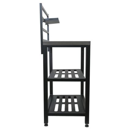 Ulkokäyttöinen moduulipöytä 80x47x123 cm, musta/ruostumaton teräs