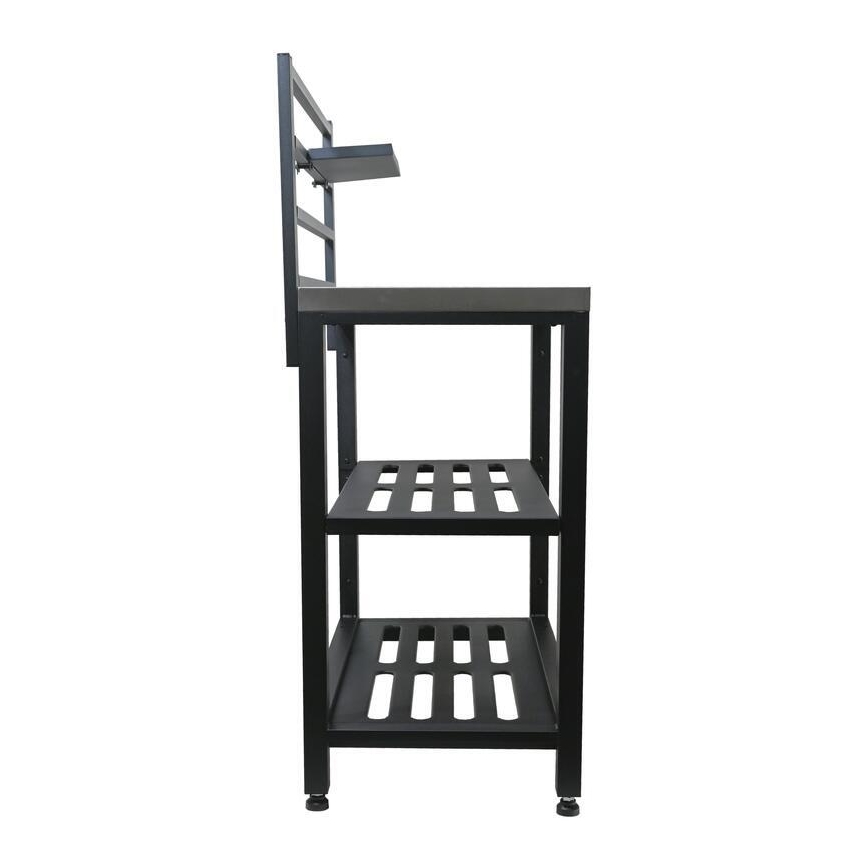 Ulkokäyttöinen moduulipöytä 80x47x123 cm, musta/ruostumaton teräs