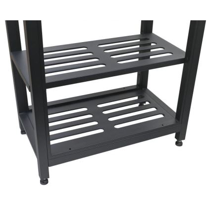 Ulkokäyttöinen moduulipöytä 80x47x123 cm, musta/ruostumaton teräs