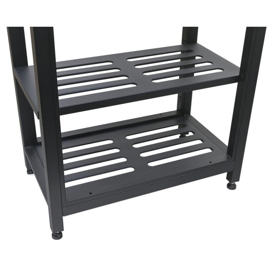 Ulkokäyttöinen moduulipöytä 80x47x123 cm, musta/ruostumaton teräs