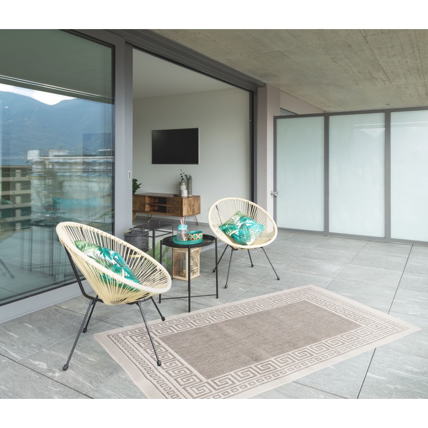 Ulkokäyttömatto EXPRESS NEW OUTDOOR 120 x 160 cm, harmaa/beige