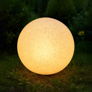 Ulkokäyttöön sopiva koristevalaisin LUMISTONE 1xE27/15W/230V IP65 halkaisija 28 cm