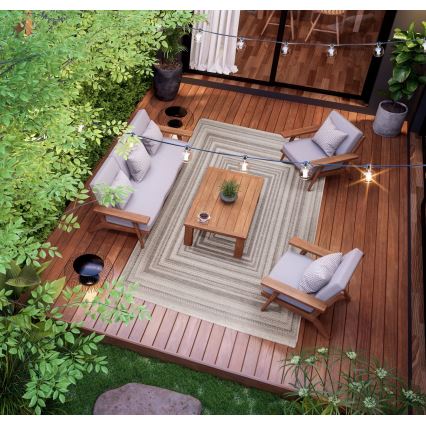 Ulkokäyttöön soveltuva ORIA-matto 200x280 cm, harmaa