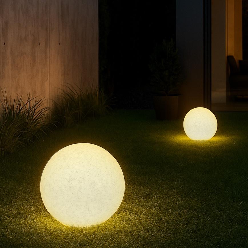 Ulkokäyttöön tarkoitettu koristevalaisin LUMISTONE 1xE27/15W/230V IP65 halkaisija 38 cm