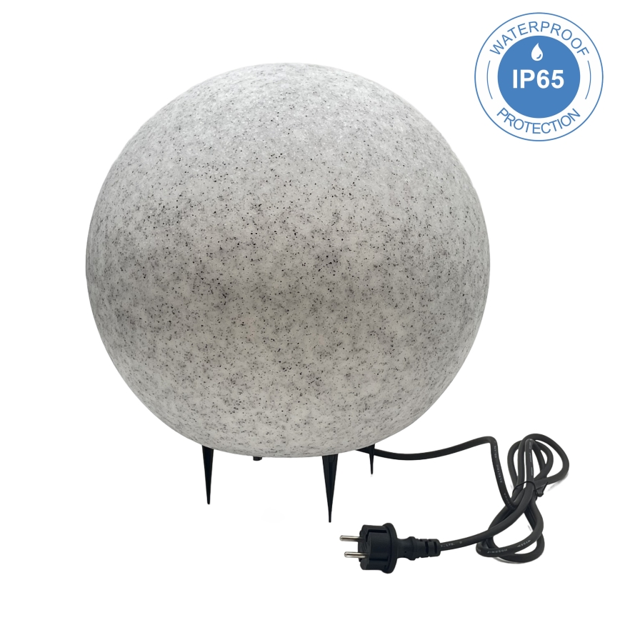 Ulkokäyttöön tarkoitettu koristevalaisin LUMISTONE 1xE27/15W/230V IP65 halkaisija 38 cm