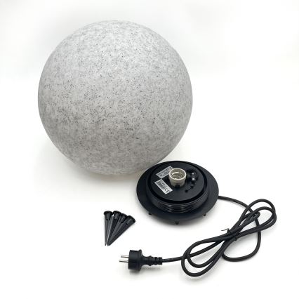 Ulkokäyttöön tarkoitettu koristevalaisin LUMISTONE 1xE27/15W/230V IP65 halkaisija 38 cm