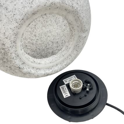 Ulkokäyttöön tarkoitettu koristevalaisin LUMISTONE 1xE27/15W/230V IP65 halkaisija 38 cm