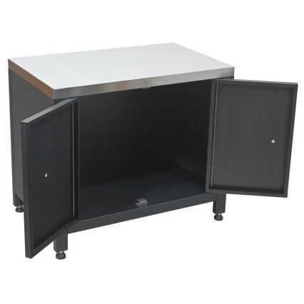 Ulkokäyttöön tarkoitettu moduulikaappi grillin alle 80x47x69 cm, musta/ruostumaton teräs