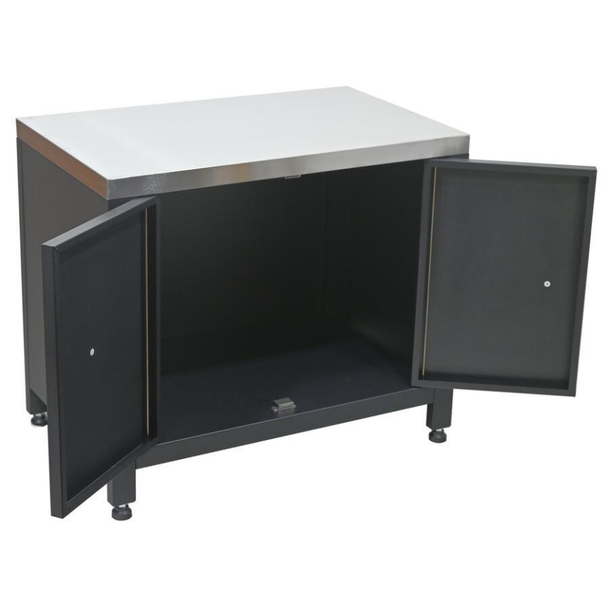 Ulkokäyttöön tarkoitettu moduulikaappi grillin alle 80x47x69 cm, musta/ruostumaton teräs