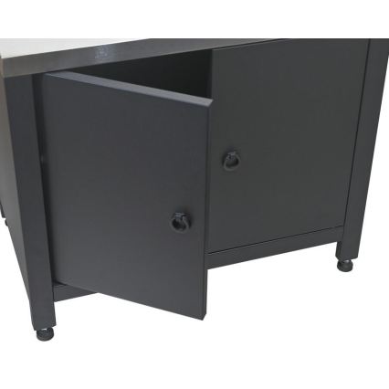 Ulkokäyttöön tarkoitettu moduulikaappi grillin alle 80x47x69 cm, musta/ruostumaton teräs