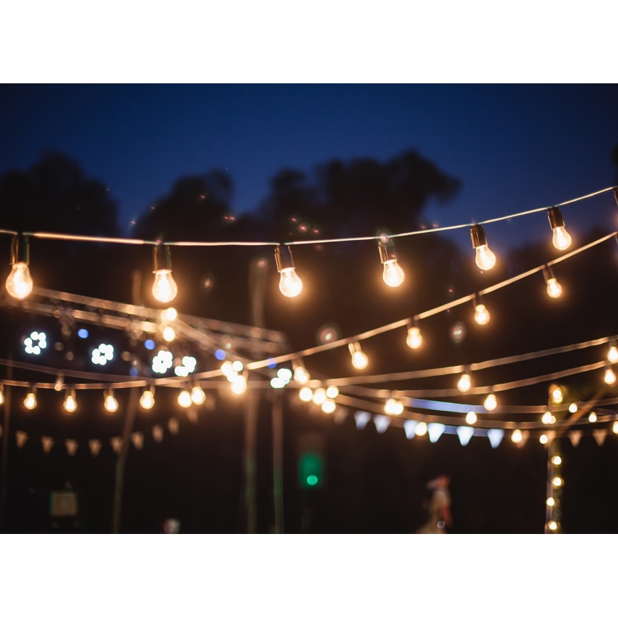 Ulkokäyttöön tarkoitettu koristevalosarja GIRLANDA 22 m 20xE27/15W/230V IP44