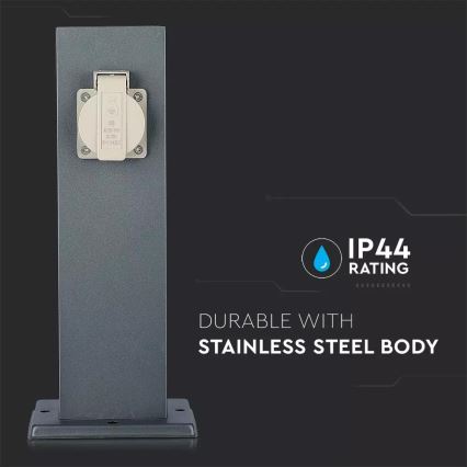 Ulkopistorasiapylväs SCHUKO 2Z 230V IP44