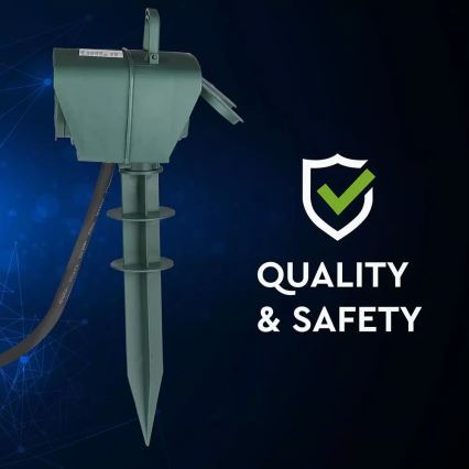 Ulkopistorasiapylväs SCHUKO 4Z 230V IP44