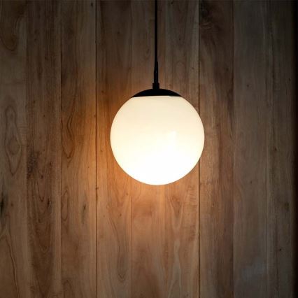 Ulkoriippuvalaisin kaapelilla 1xE27/60W/230V Ø 20 cm IP44 musta