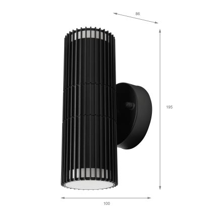 Ulkoseinäinen kohdevalaisin LANTHEA 2xGU10/11W/230V IP44 musta