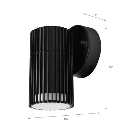 Ulkoseinäkohdevalaisin LANTHEA 1xGU10/11W/230V IP54 musta