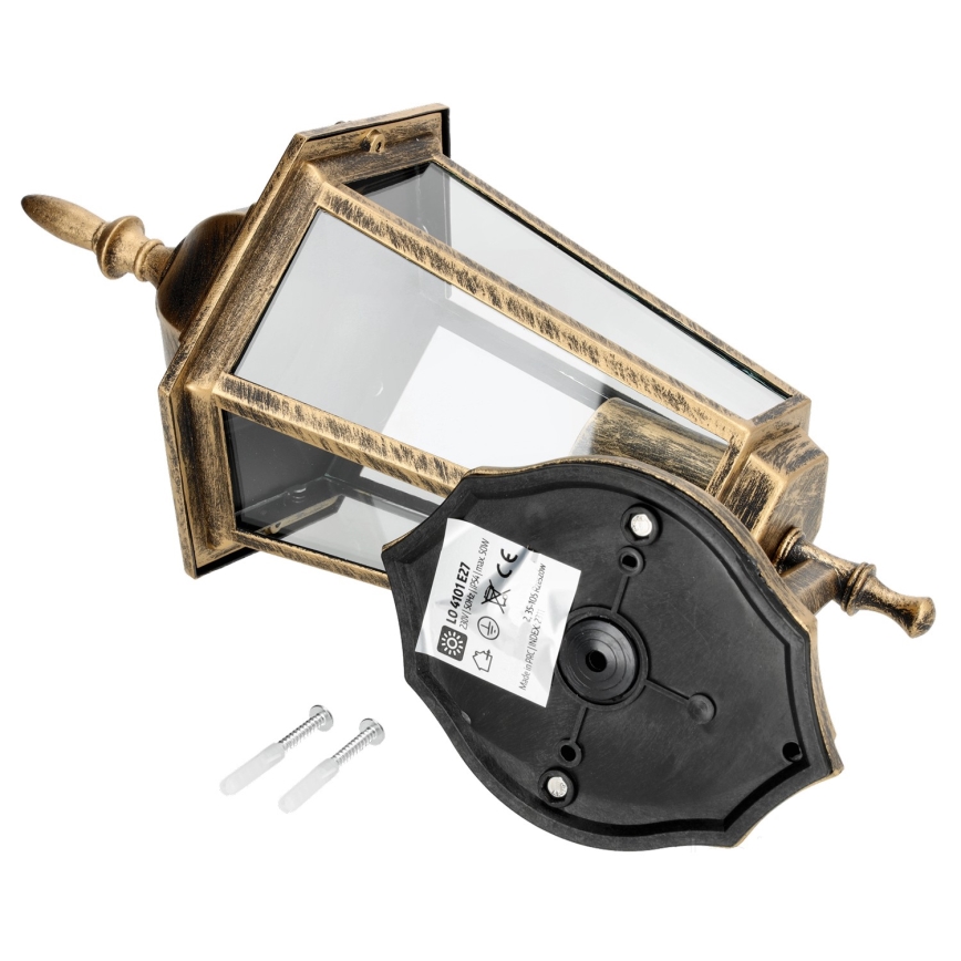 Ulkoseinävalaisin 1xE27 / 60W / 230V IP44 kultainen