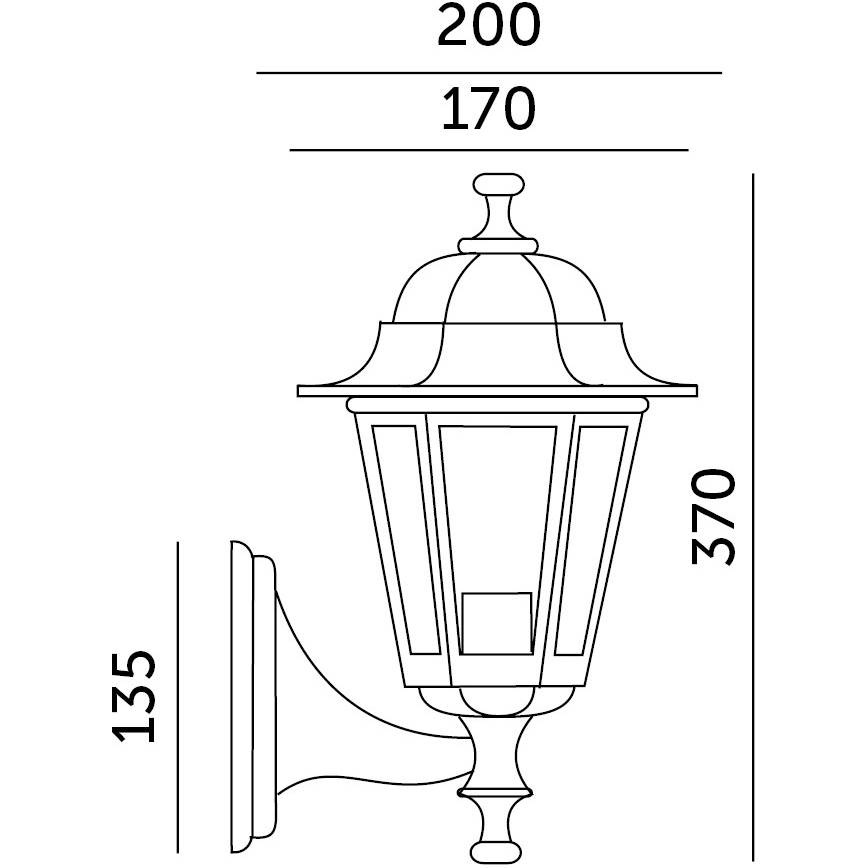 Ulkoseinävalaisin 1xE27 / 60W / 230V IP44 kultainen
