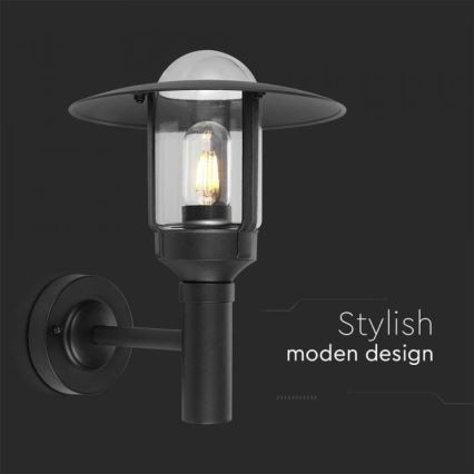 Ulkoseinävalaisin 1xE27/60W/230V IP44 musta